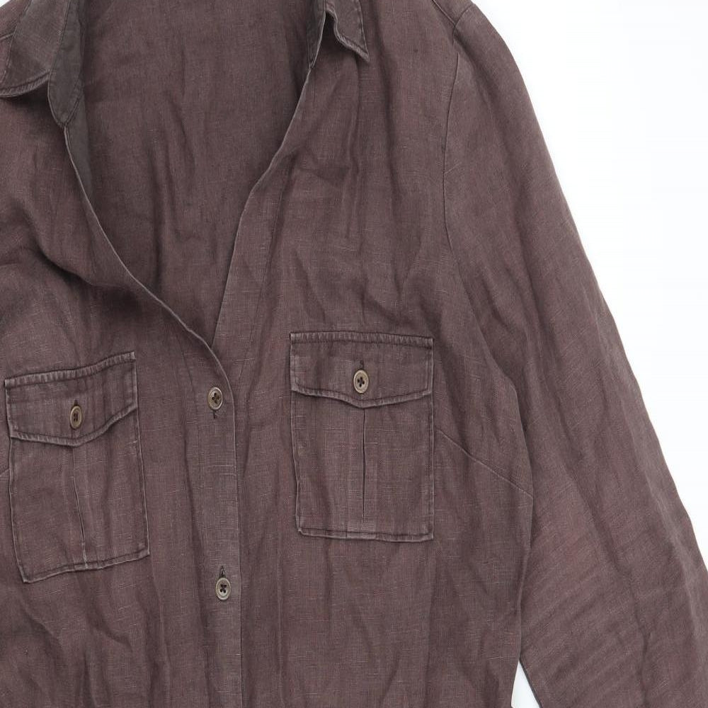 Monsoon Womens Brown   Shirt Dress  Size 12