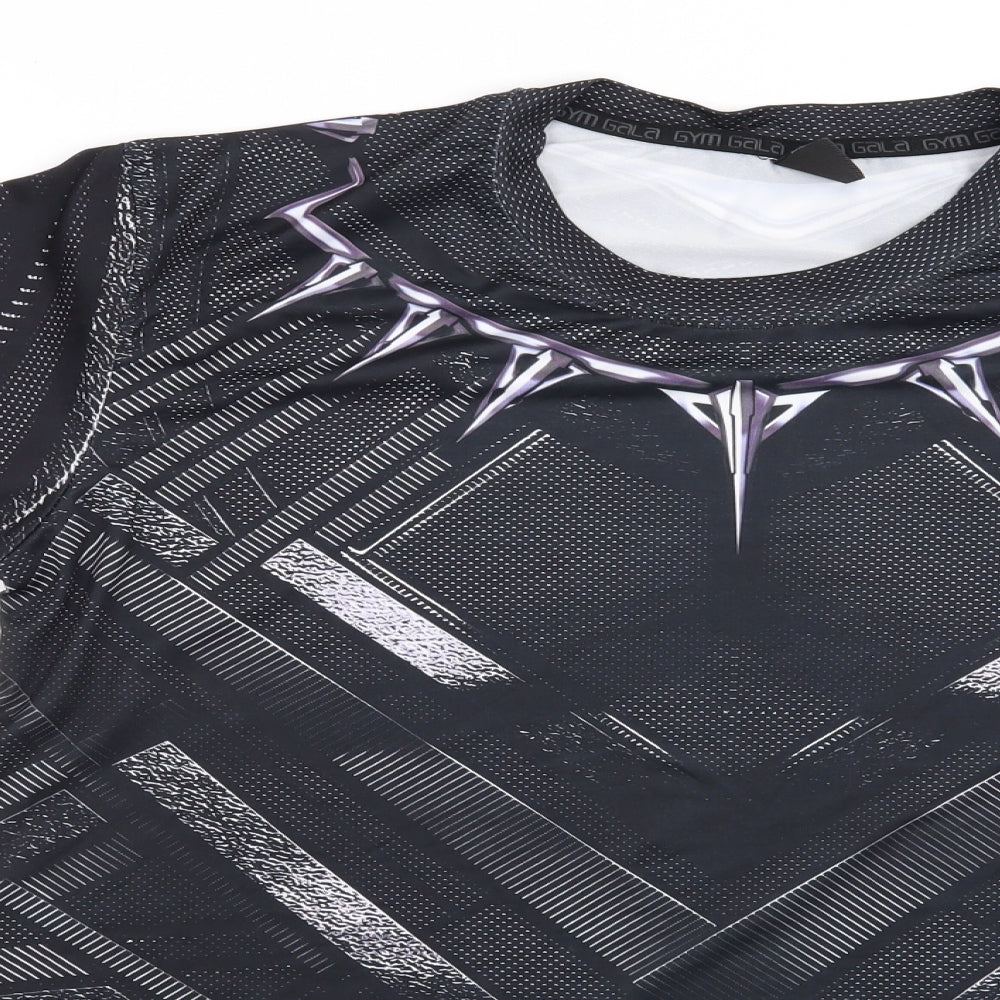 Gym Gala Mens Black Geometric   T-Shirt Size XL