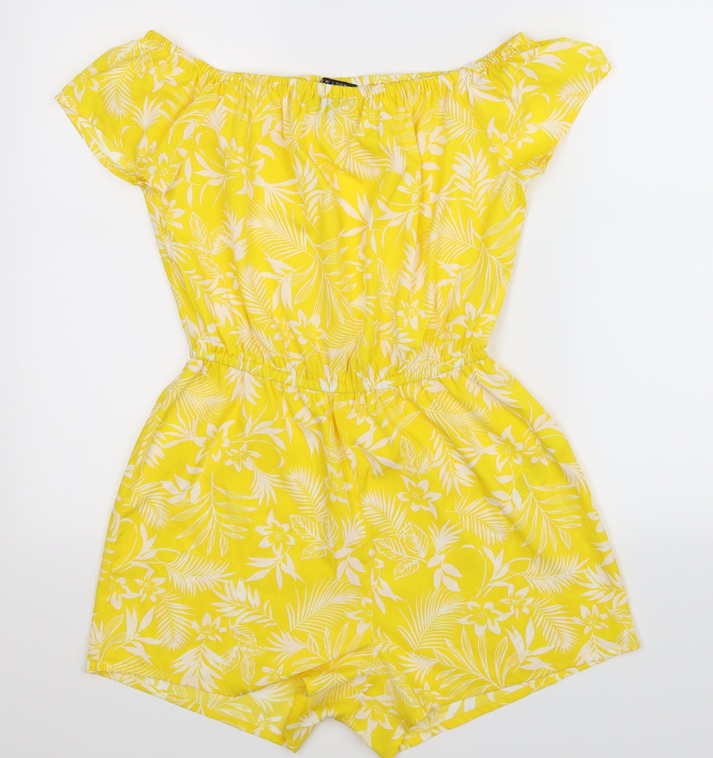 New Look Girls Yellow Floral  Playsuit One-Piece Size 14 Years