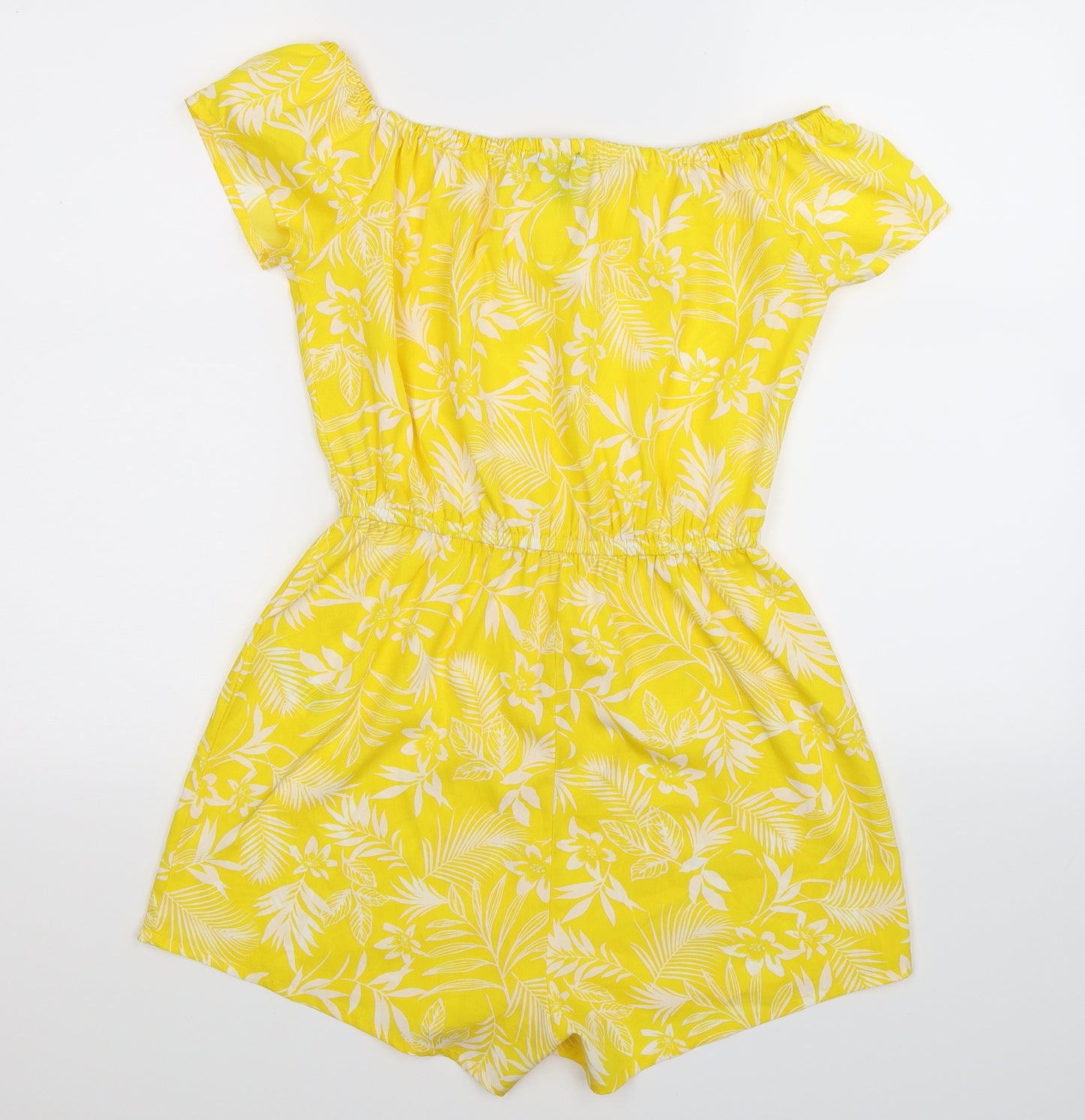 New Look Girls Yellow Floral  Playsuit One-Piece Size 14 Years