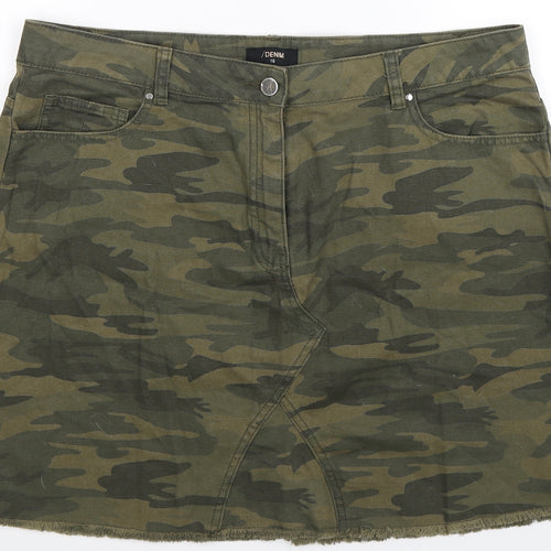 Matalan Womens Multicoloured Camouflage  A-Line Skirt Size 16