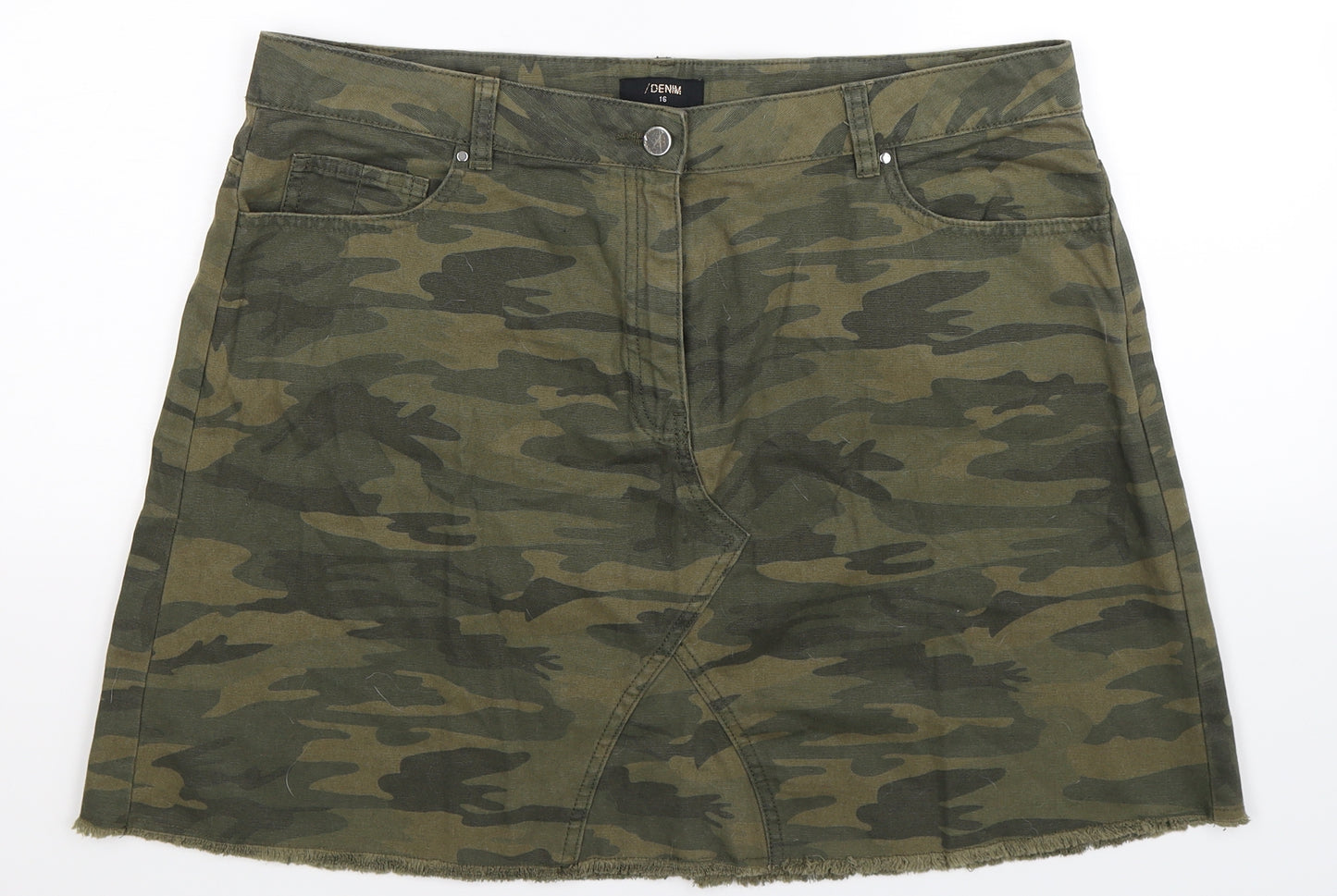 Matalan Womens Multicoloured Camouflage  A-Line Skirt Size 16