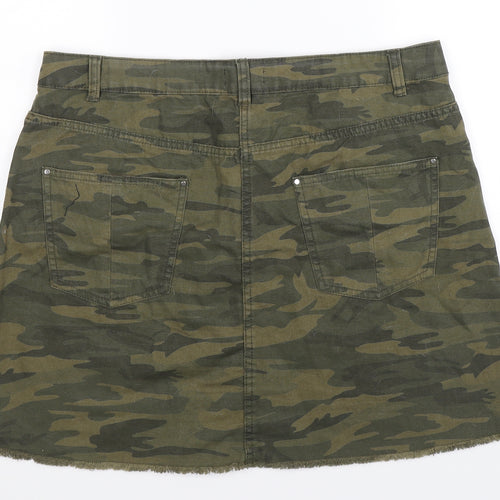 Matalan Womens Multicoloured Camouflage  A-Line Skirt Size 16
