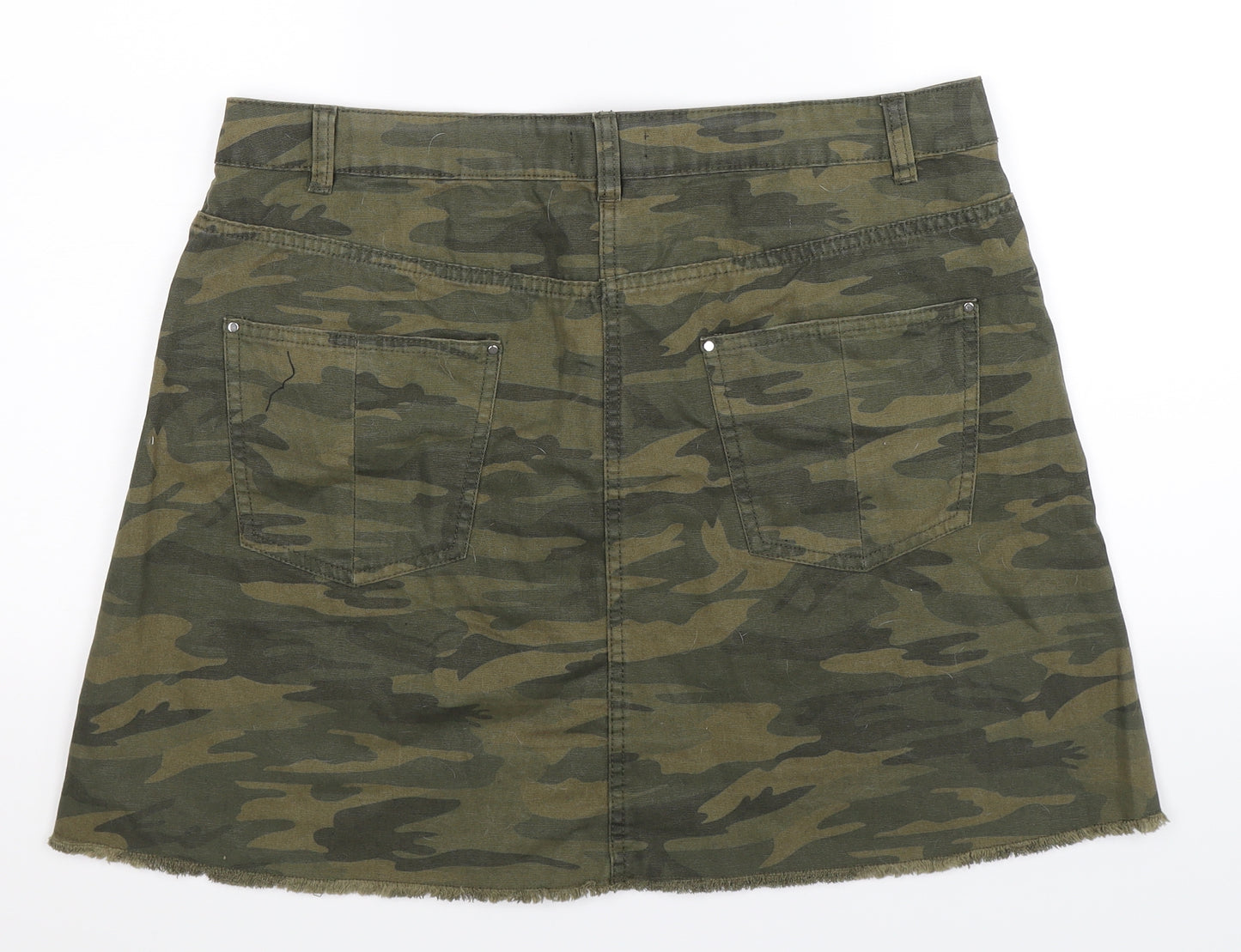 Matalan Womens Multicoloured Camouflage  A-Line Skirt Size 16