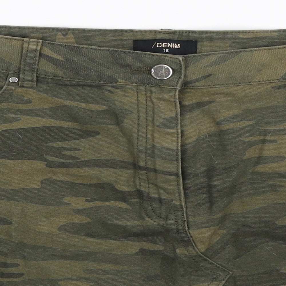 Matalan Womens Multicoloured Camouflage  A-Line Skirt Size 16
