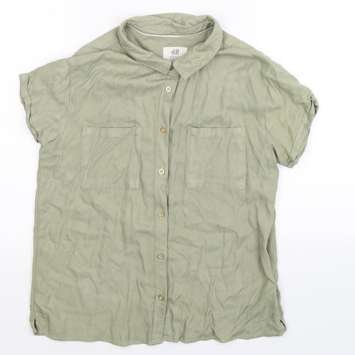 H&M Girls Green   Basic Button-Up Size 13-14 Years