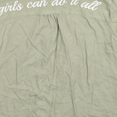 H&M Girls Green   Basic Button-Up Size 13-14 Years