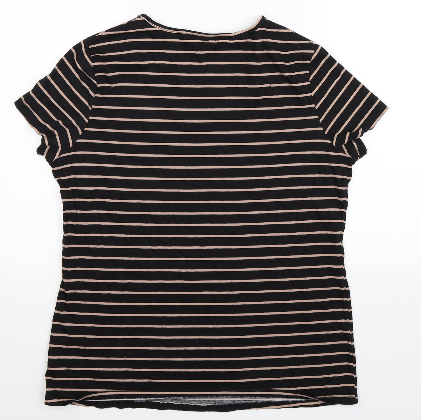 Dorothy Perkins Womens Black Striped  Basic T-Shirt Size 16