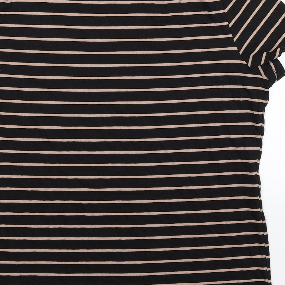 Dorothy Perkins Womens Black Striped  Basic T-Shirt Size 16