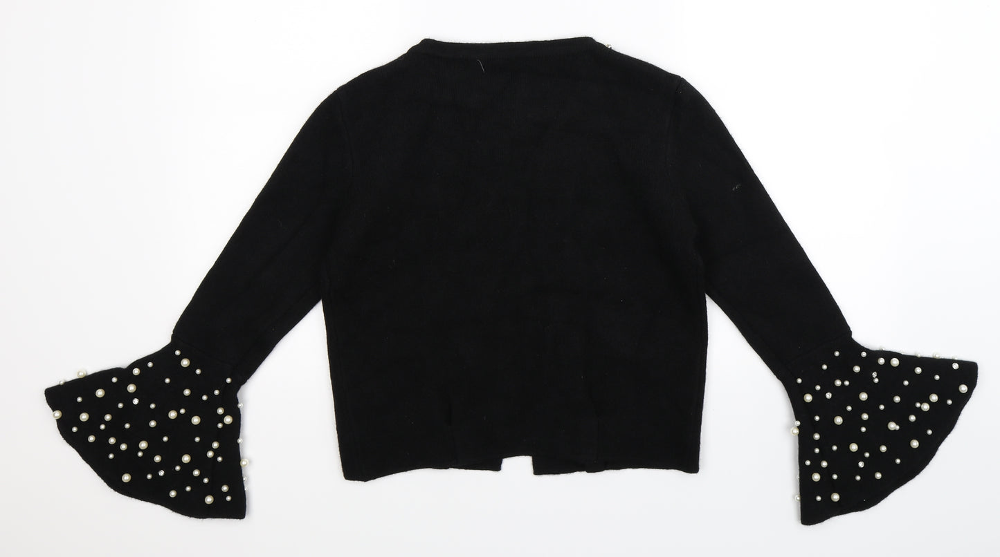 Preworn Womens Black  Knit Cardigan Jumper Size M
