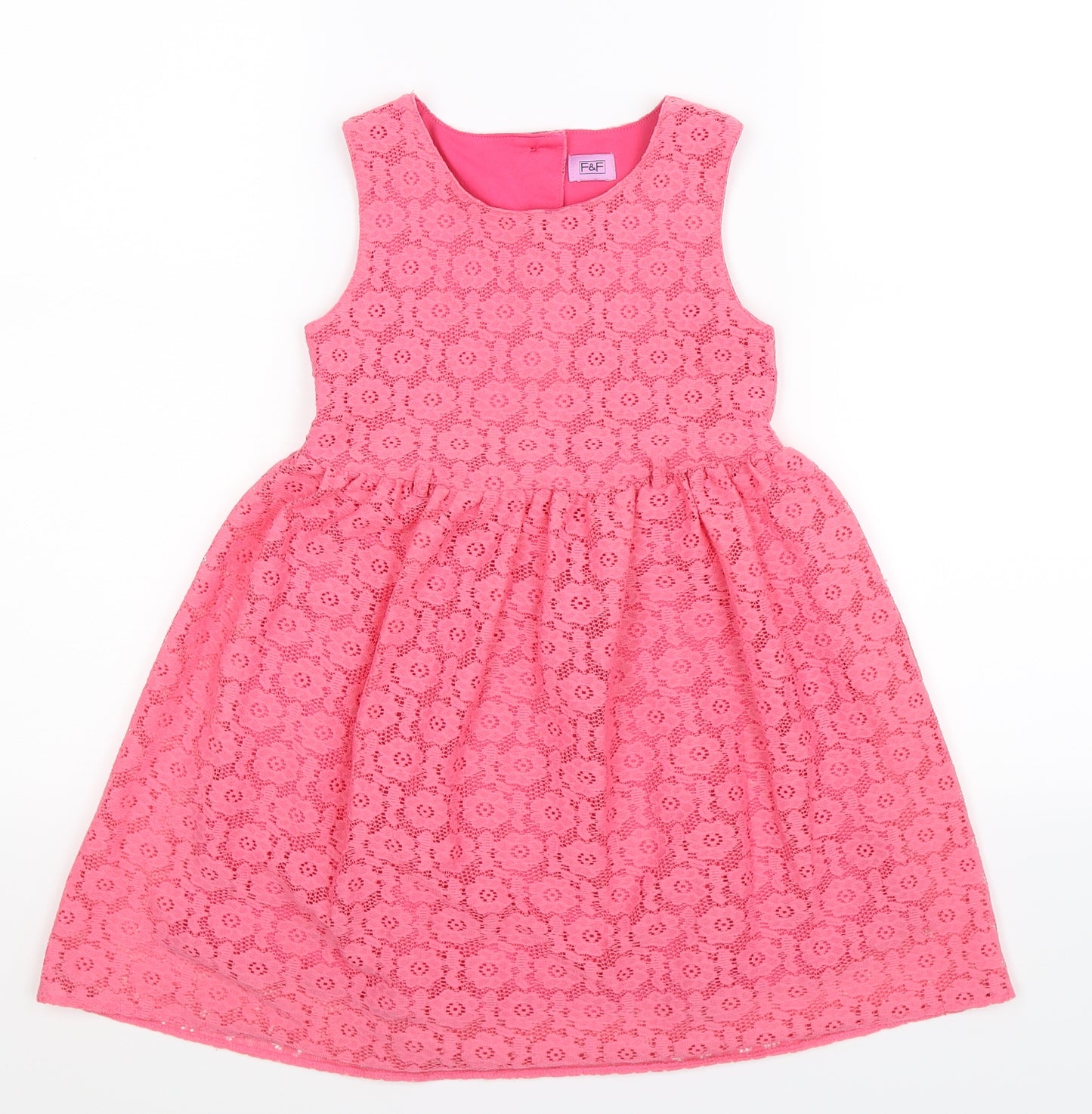 F&F Girls Pink   Fit & Flare  Size 6-7 Years