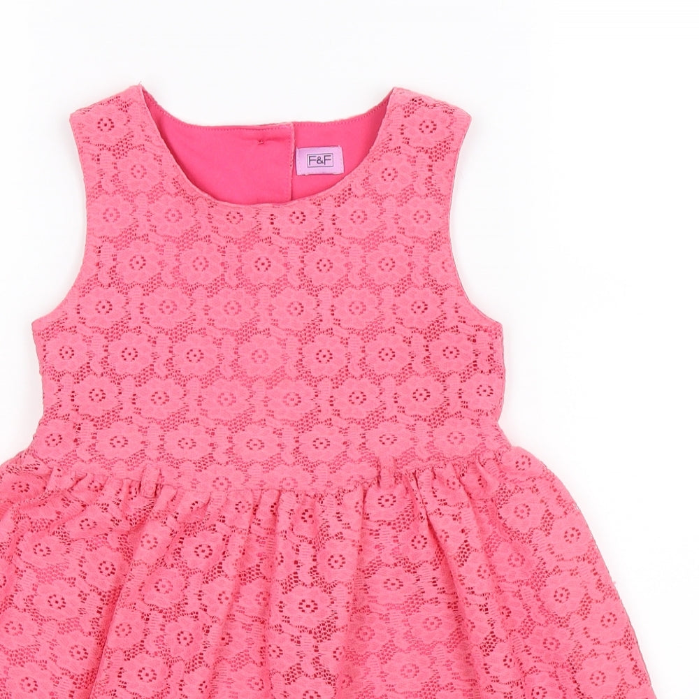 F&F Girls Pink   Fit & Flare  Size 6-7 Years