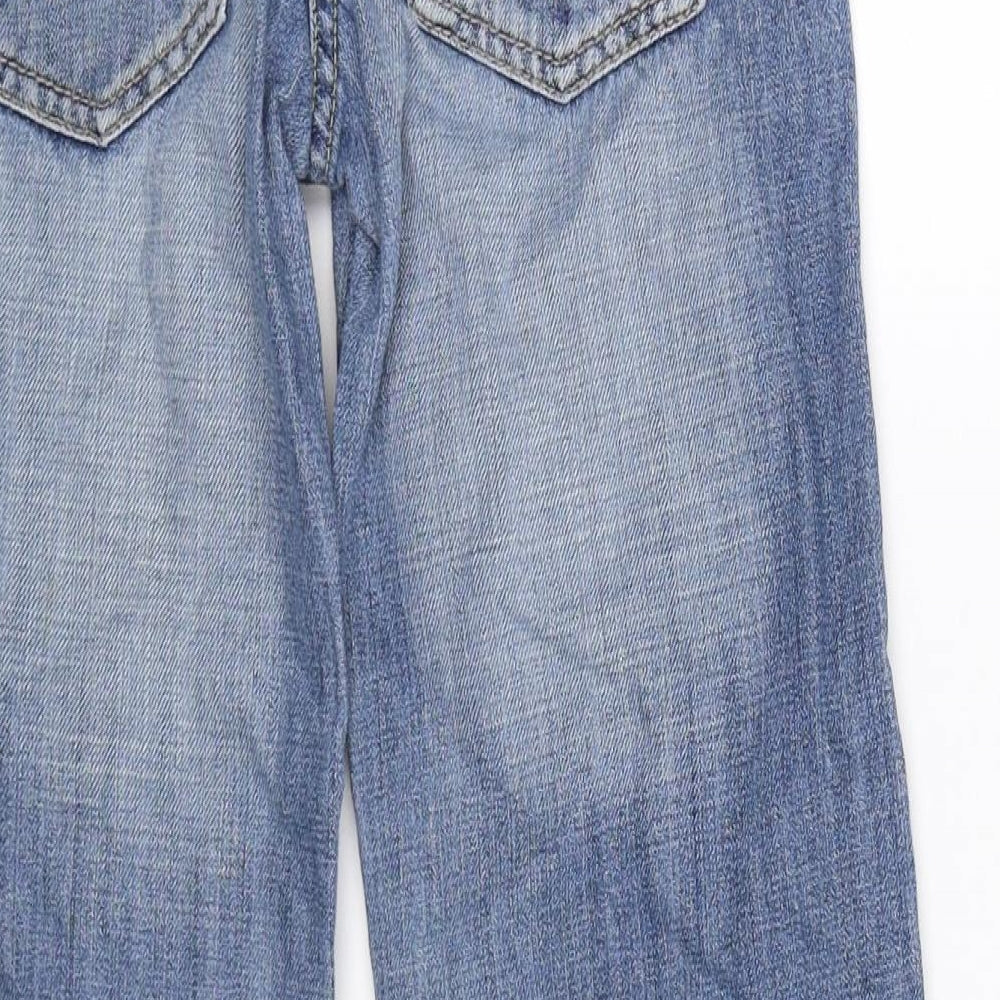 NEXT Girls Blue Floral Denim Straight Jeans Size 10 Years