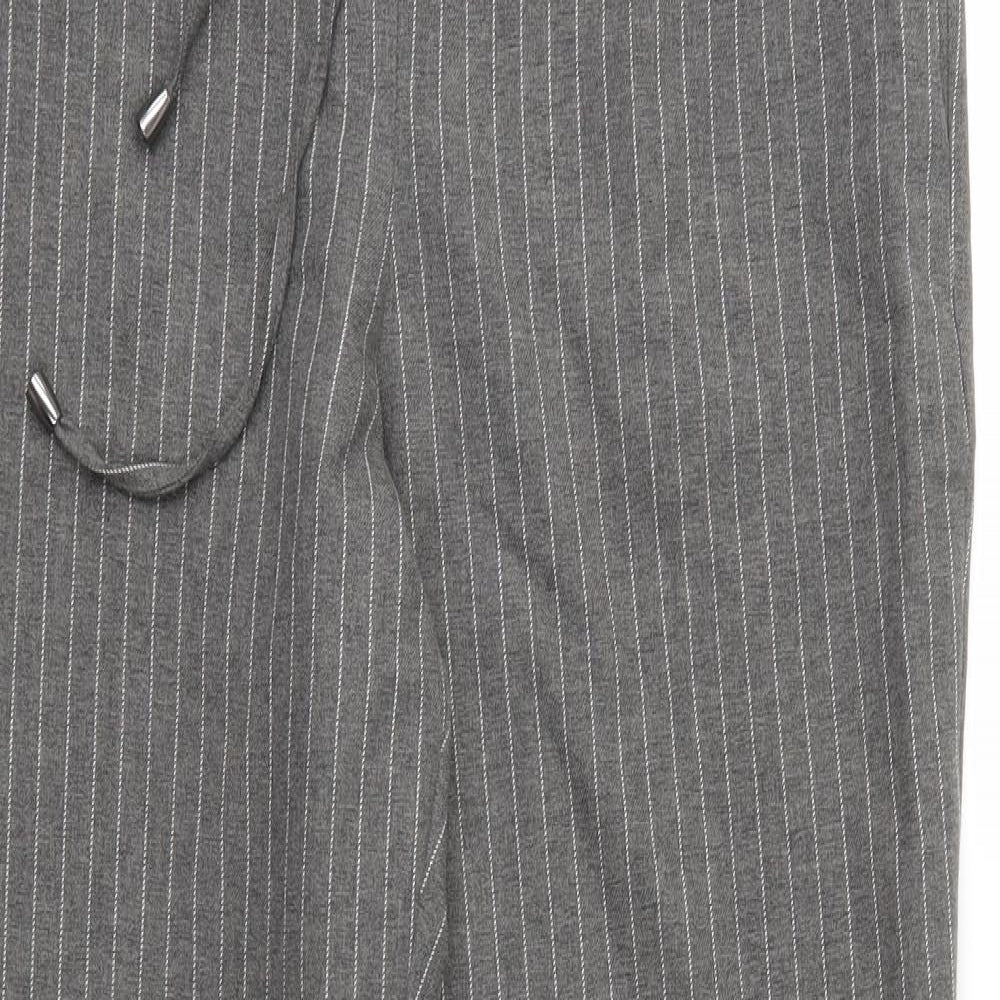 TU Womens Grey Striped  Trousers  Size 12 L28 in