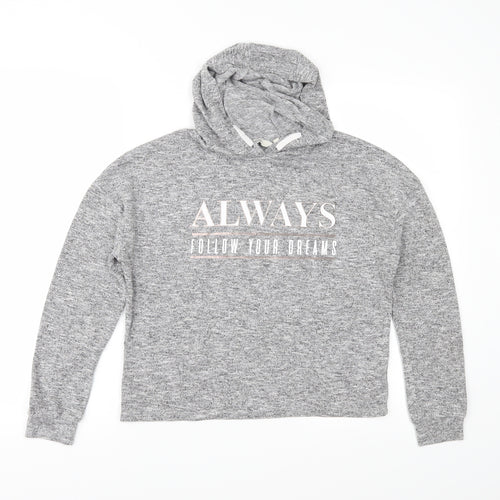 E-vie Girls Grey  Jersey Pullover Hoodie Size 11-12 Years