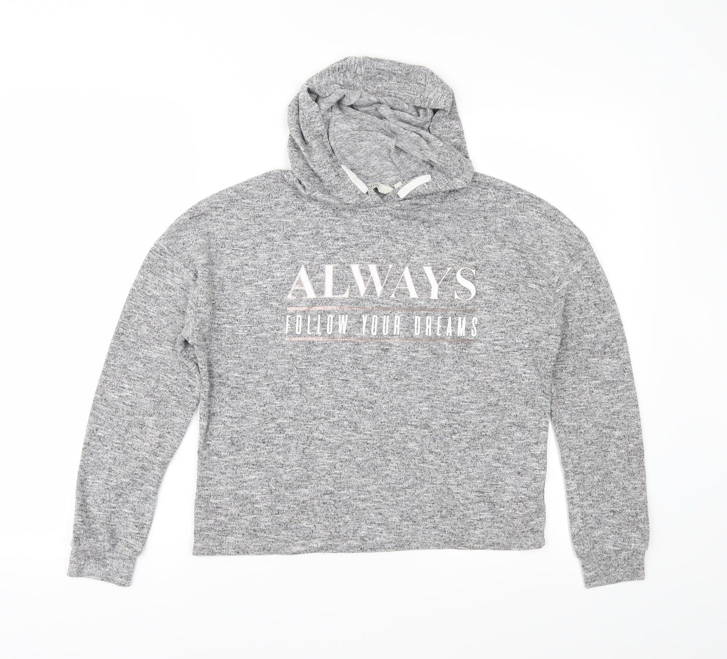 E-vie Girls Grey  Jersey Pullover Hoodie Size 11-12 Years