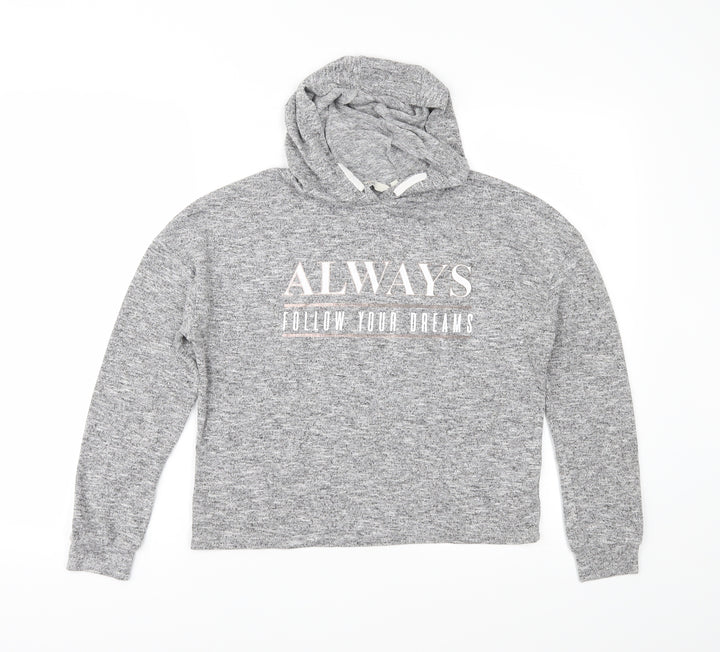 E-vie Girls Grey Jersey Pullover Hoodie Size 11-12 Years