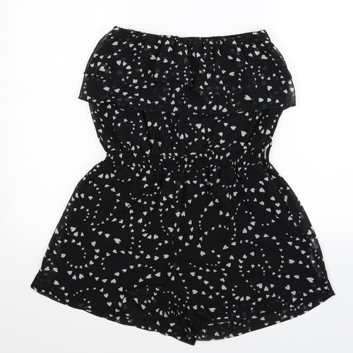 Apricot Womens Black Polka Dot Chiffon Playsuit One-Piece Size S  - hearts
