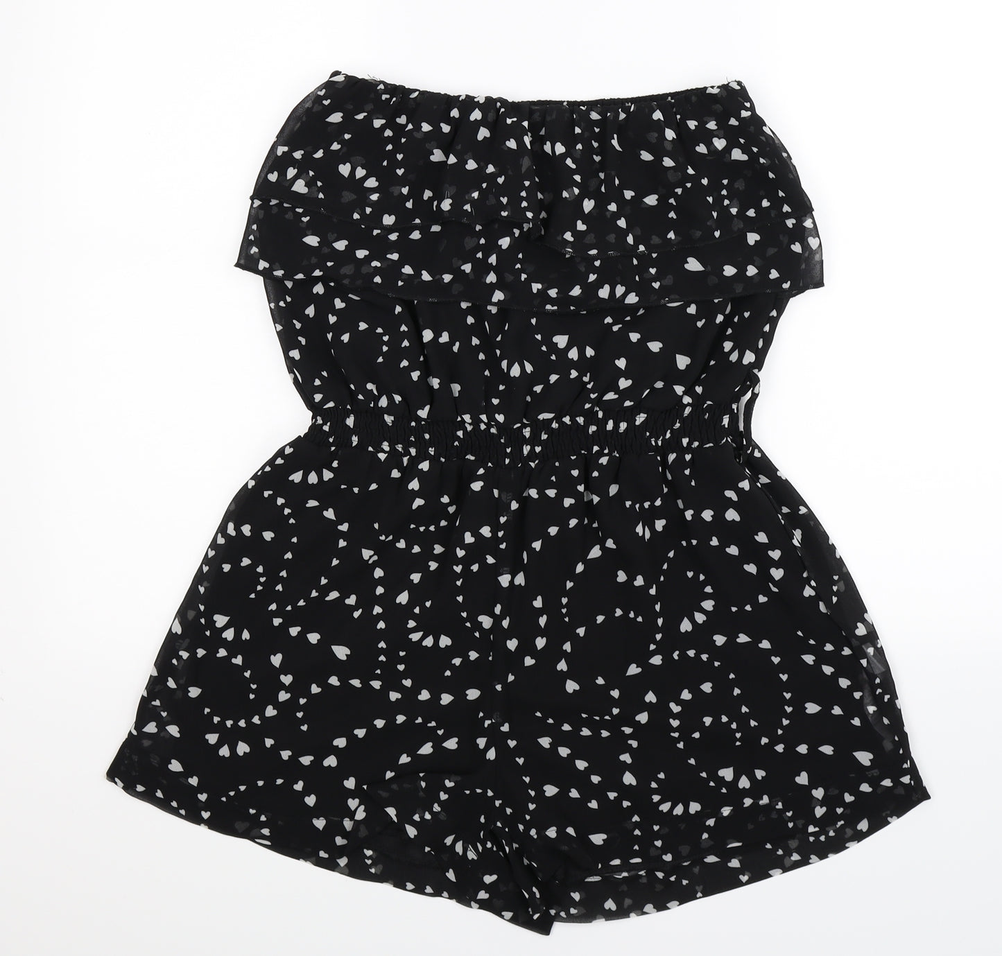 Apricot Womens Black Polka Dot Chiffon Playsuit One-Piece Size S  - hearts