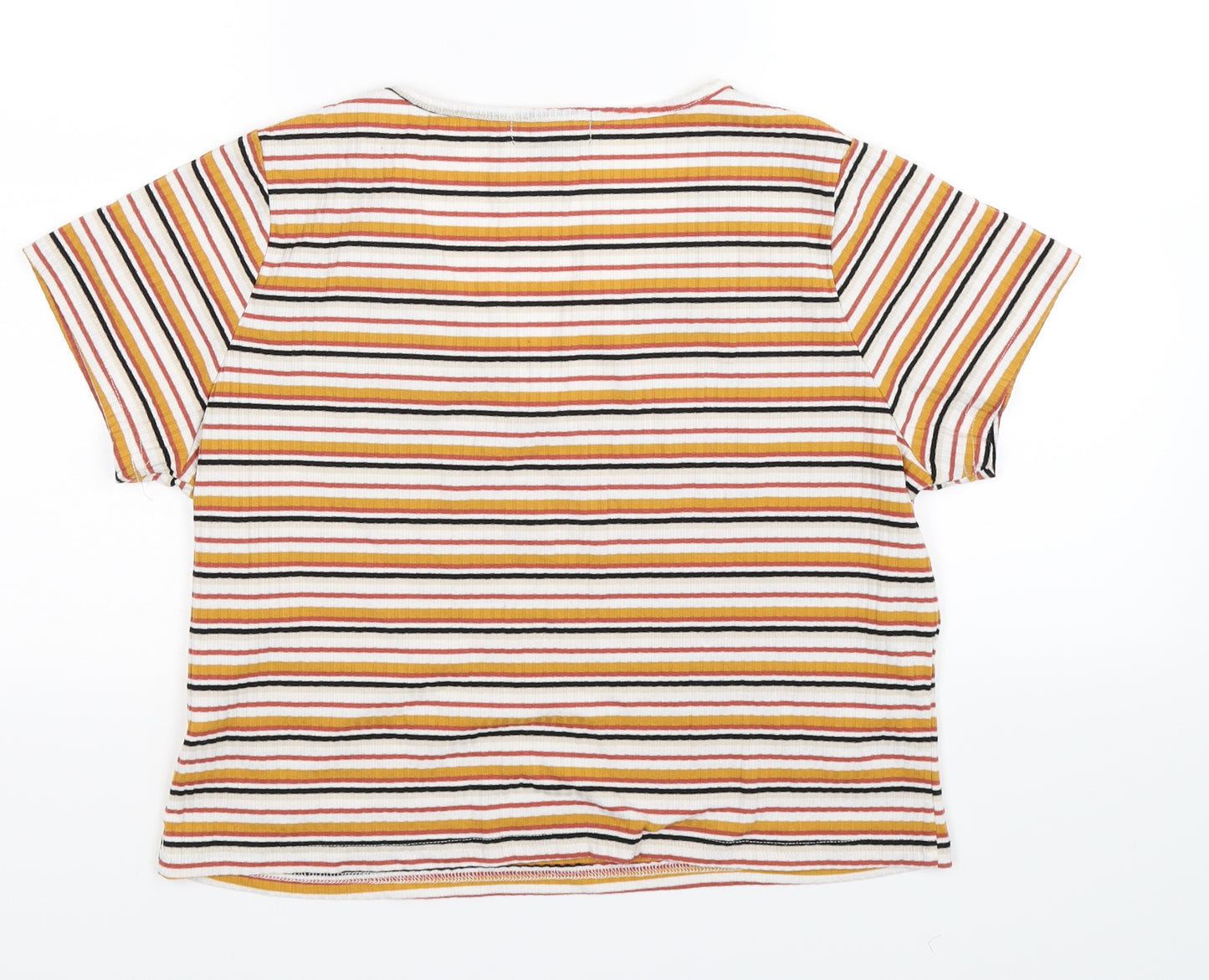Primark Womens Orange Striped  Basic T-Shirt Size 18