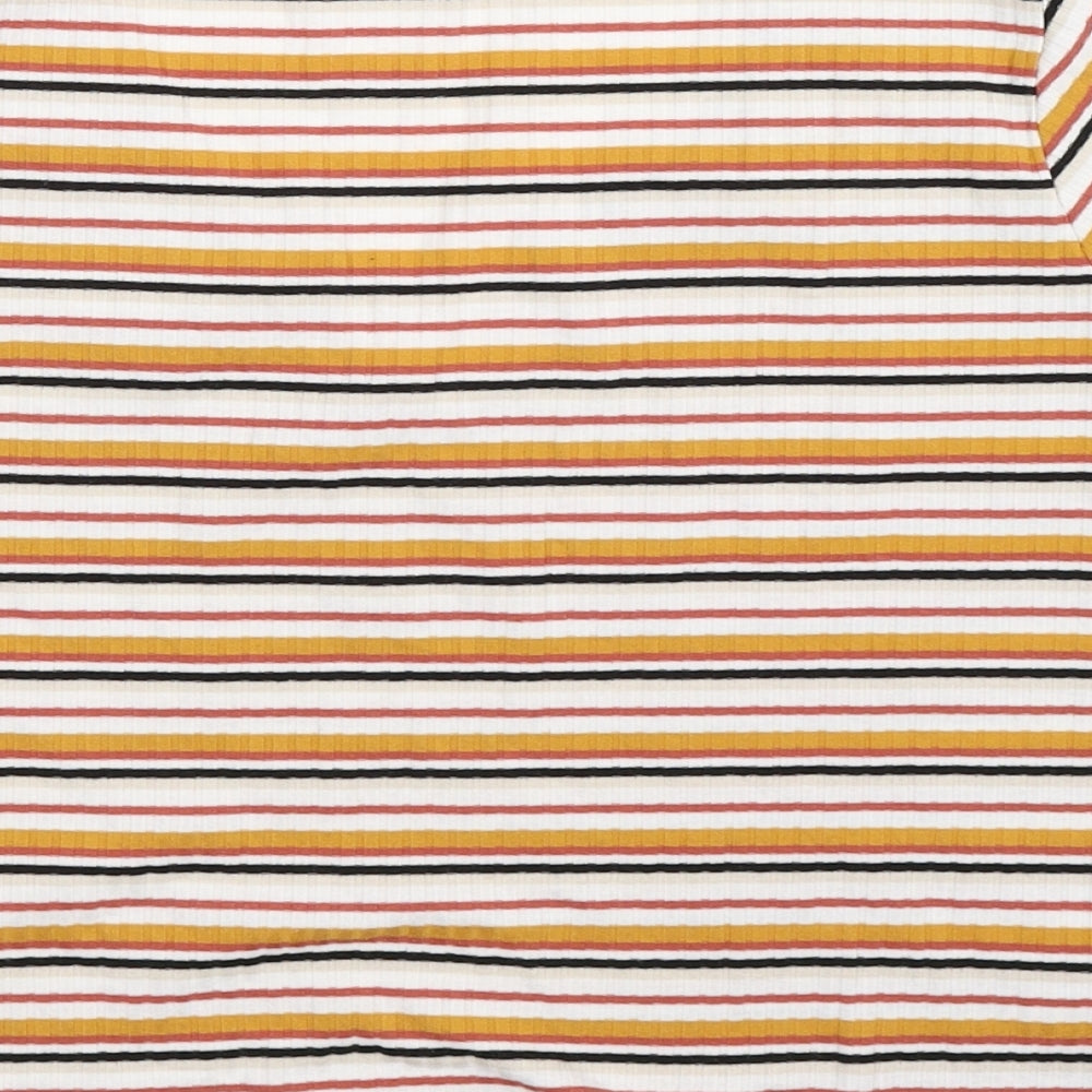 Primark Womens Orange Striped  Basic T-Shirt Size 18