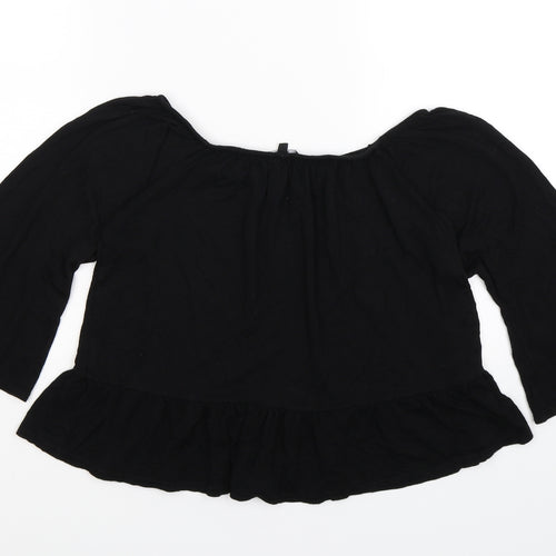 New Look Womens Black   Cropped Blouse Size 12