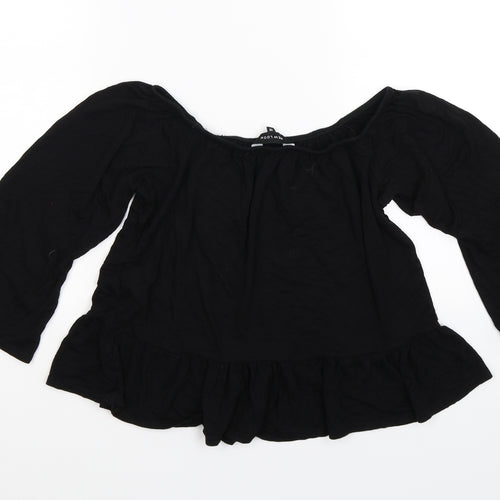 New Look Womens Black   Cropped Blouse Size 12