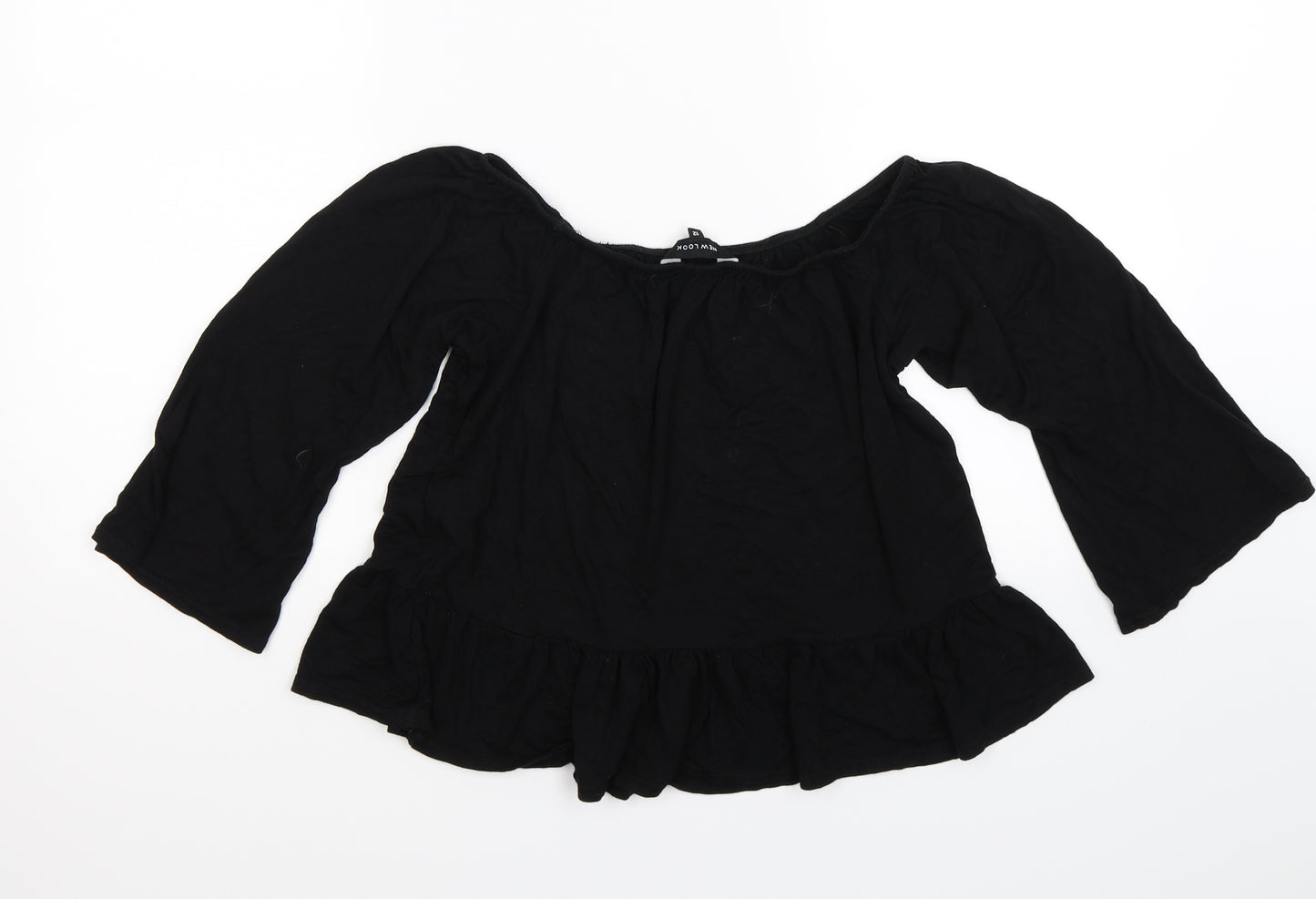 New Look Womens Black   Cropped Blouse Size 12