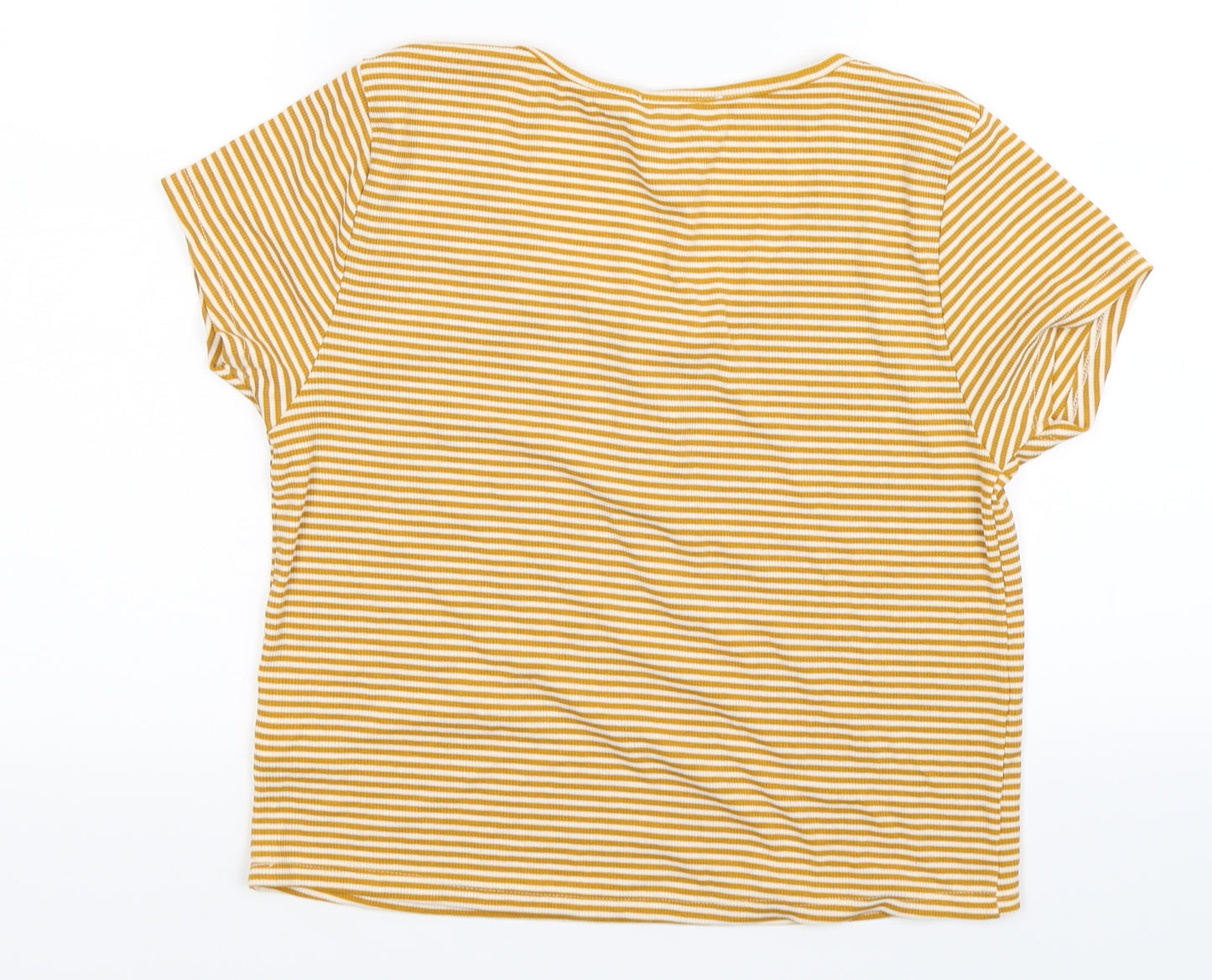 Primark Womens Orange Striped  Basic T-Shirt Size 14