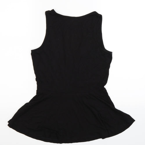 NEXT Womens Black   Basic Tank Size 10  - peplum