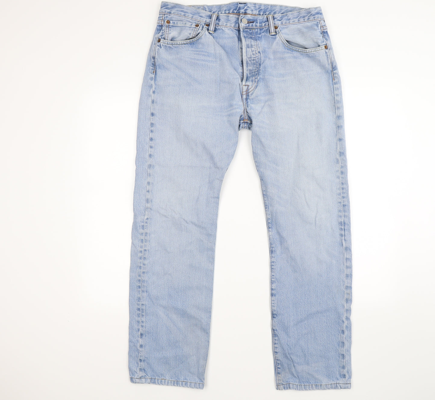 Levi's Mens Blue  Denim Straight Jeans Size 34 L30 in - light wash