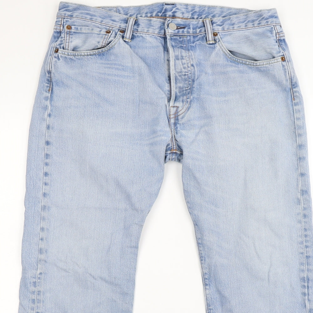 Levi's Mens Blue  Denim Straight Jeans Size 34 L30 in - light wash