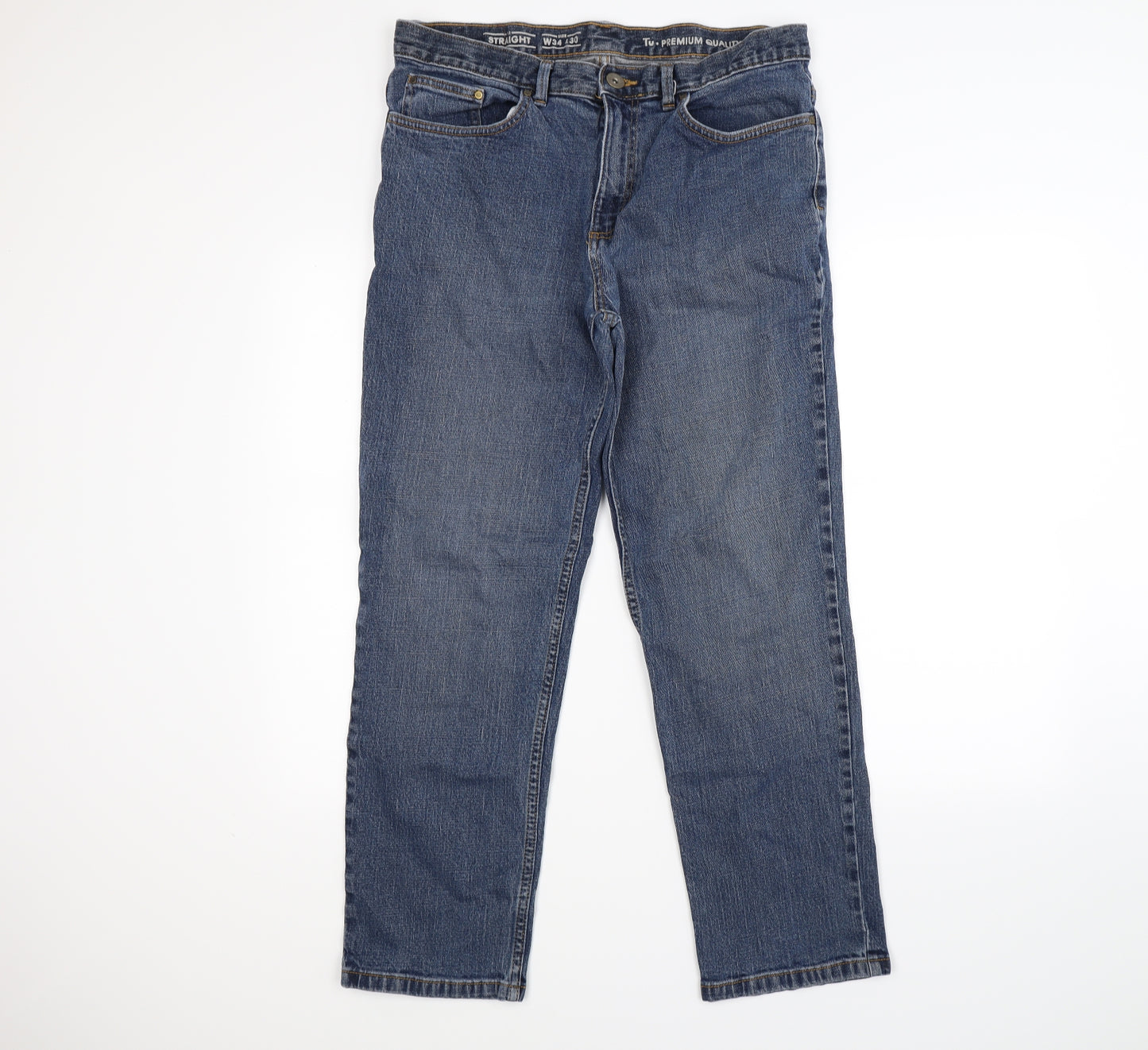 TU Mens Blue  Denim Straight Jeans Size 34 L30 in