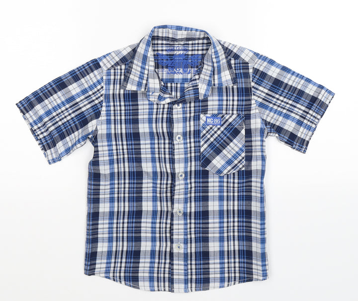 not guilty Boys Blue Check Basic Button-Up Size 3-4 Years