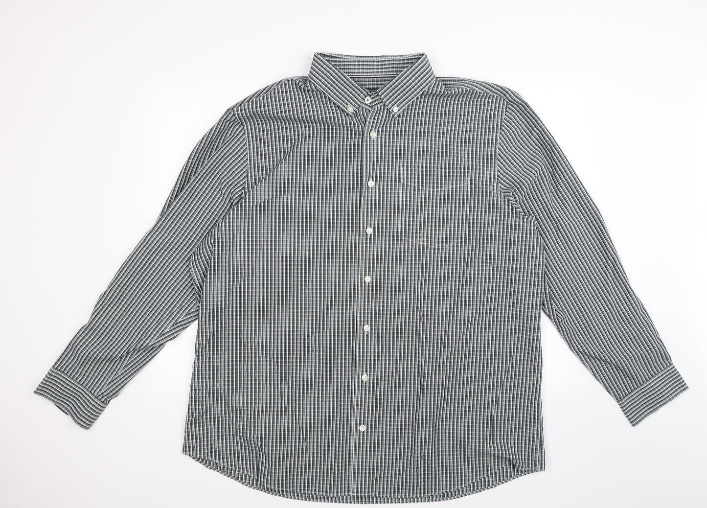 Maine Mens Green Check   Button-Up Size XL