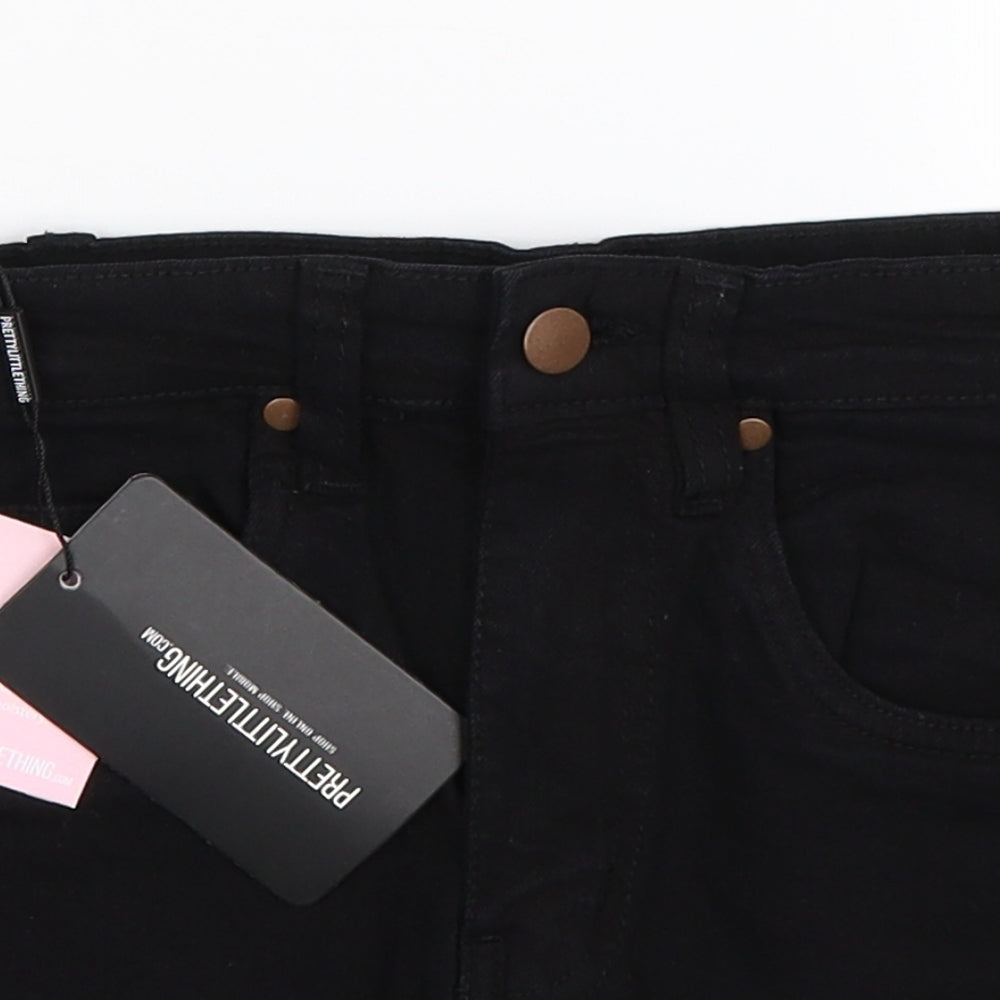 Pretty Little Thing  Womens Black  Denim Mini Skirt Size XS  - SIZE 2