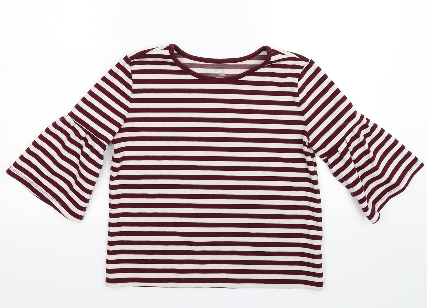 Gap Womens Red Striped  Pullover Jumper Size XS  - frill sleeve
