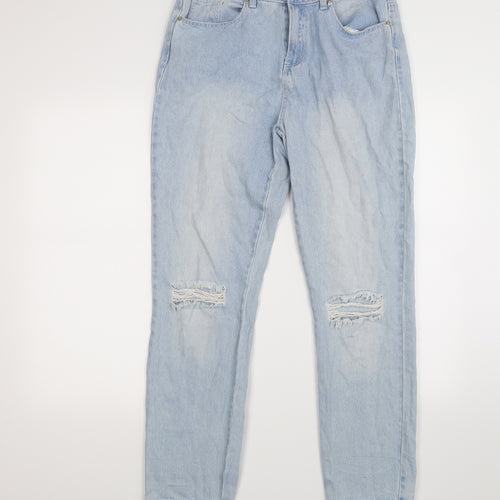 forever denim Womens Blue  Denim Straight Jeans Size 14 L27.5 in