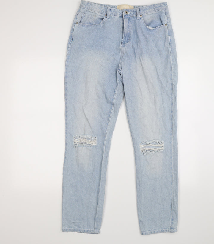 forever denim Womens Blue  Denim Straight Jeans Size 14 L27.5 in