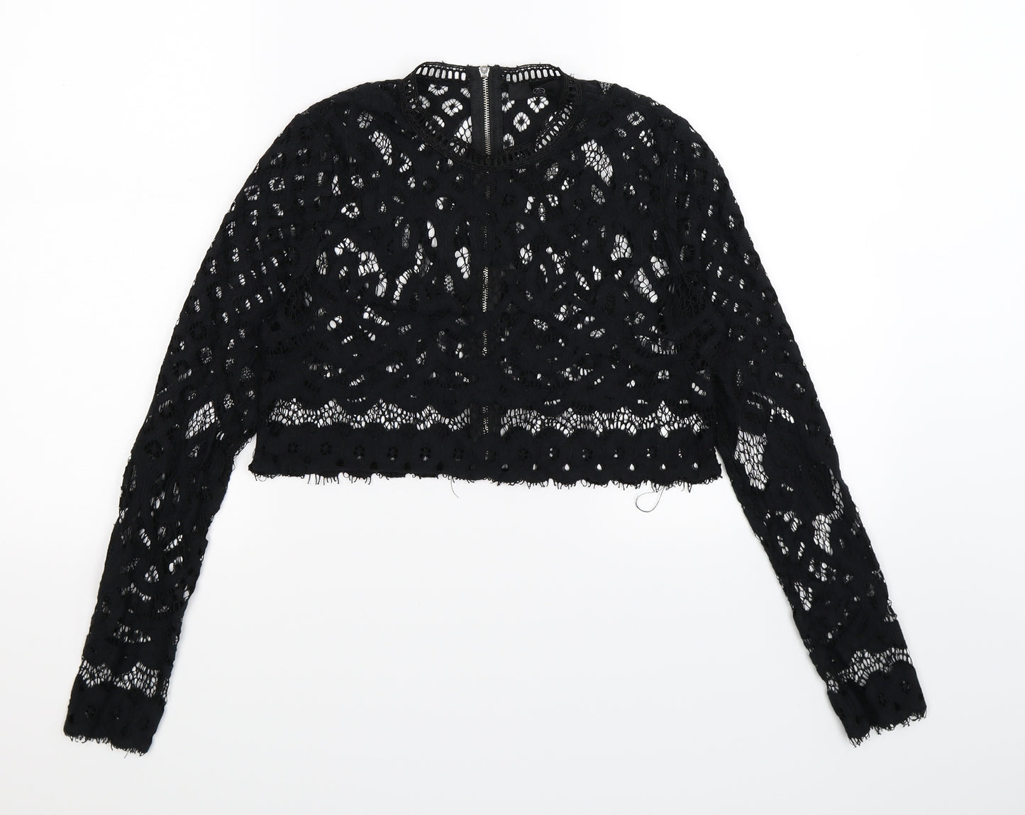 Missguided Womens Black Floral Crochet Shrug Jumper Size S