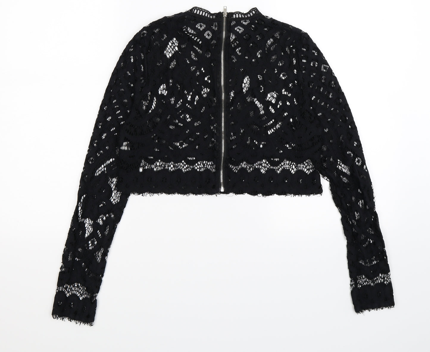 Missguided Womens Black Floral Crochet Shrug Jumper Size S