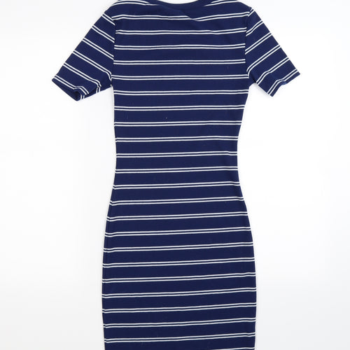 Divided Womens Blue Striped Knit Bodycon  Size 8