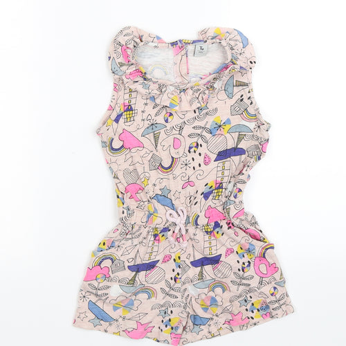 TU Girls Pink Geometric  Jumpsuit One-Piece Size 3 Years  - beach wear