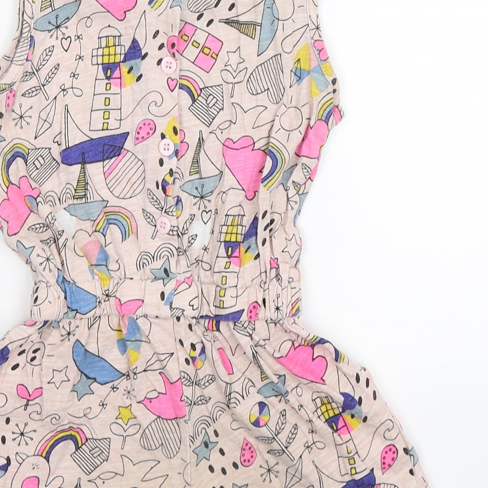 TU Girls Pink Geometric  Jumpsuit One-Piece Size 3 Years  - beach wear