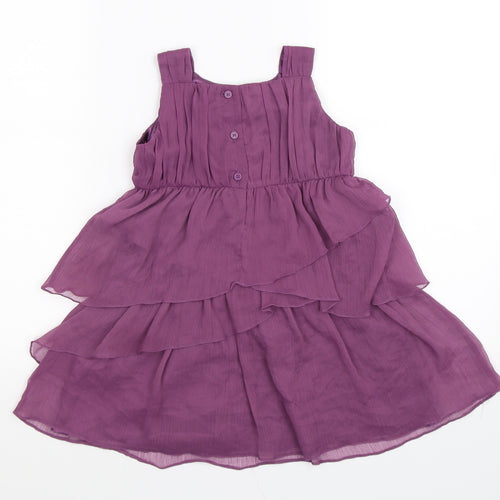 Monsoon Girls Purple  Chiffon A-Line  Size 18-24 Months  - frill