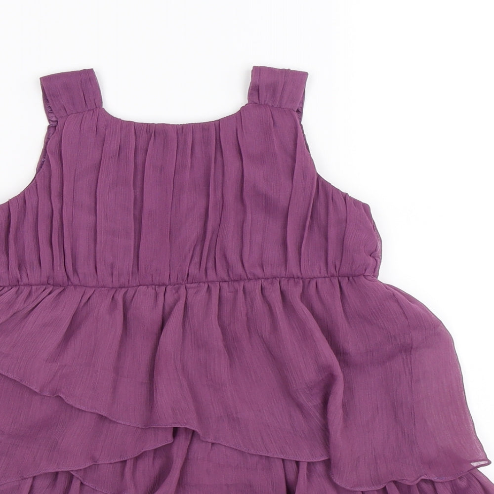 Monsoon Girls Purple  Chiffon A-Line  Size 18-24 Months  - frill