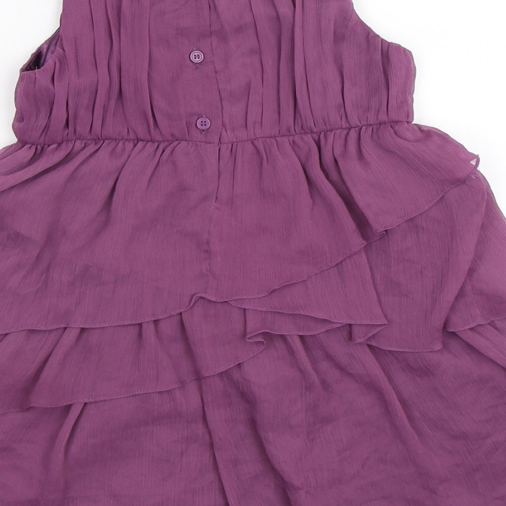 Monsoon Girls Purple  Chiffon A-Line  Size 18-24 Months  - frill