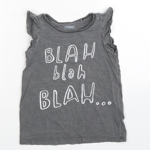 NEXT Girls Grey   Basic Tank Size 3-4 Years  - blah blah