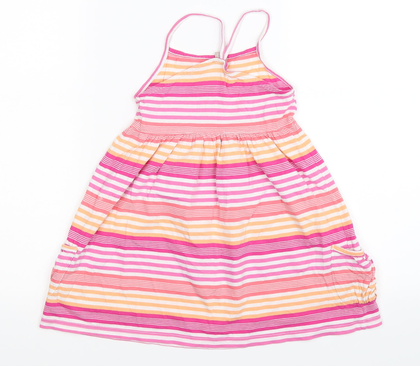 TU Girls Pink Striped  Skater Dress  Size 3-4 Years  - beach wear
