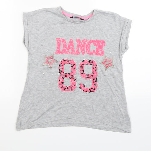George Girls Grey   Basic T-Shirt Size 7-8 Years  - hance